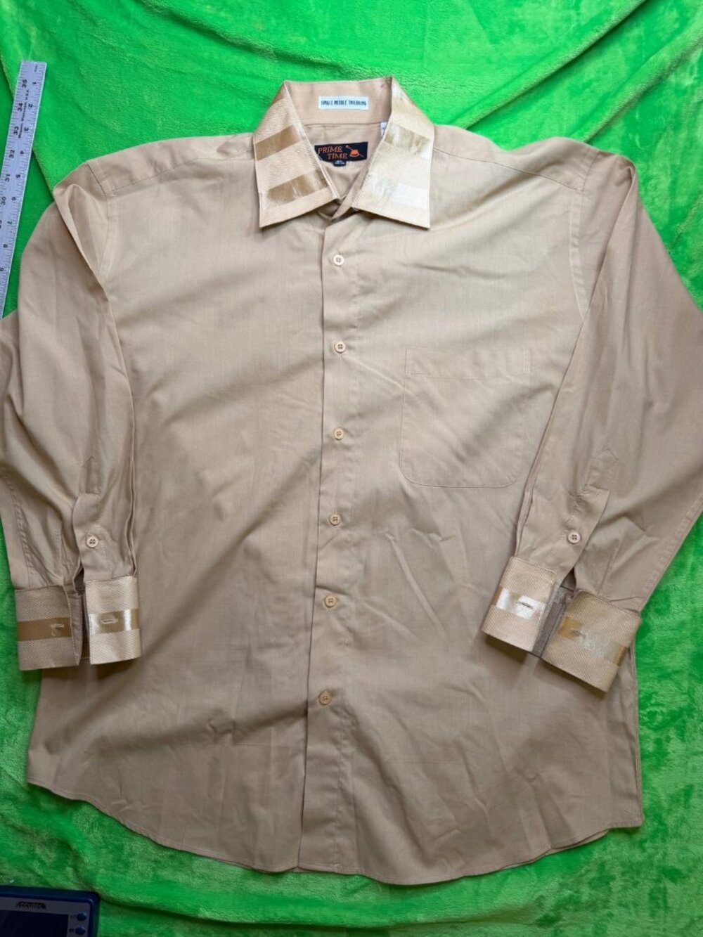 Prime Time Beige Long Sleeve Shirt Size XL